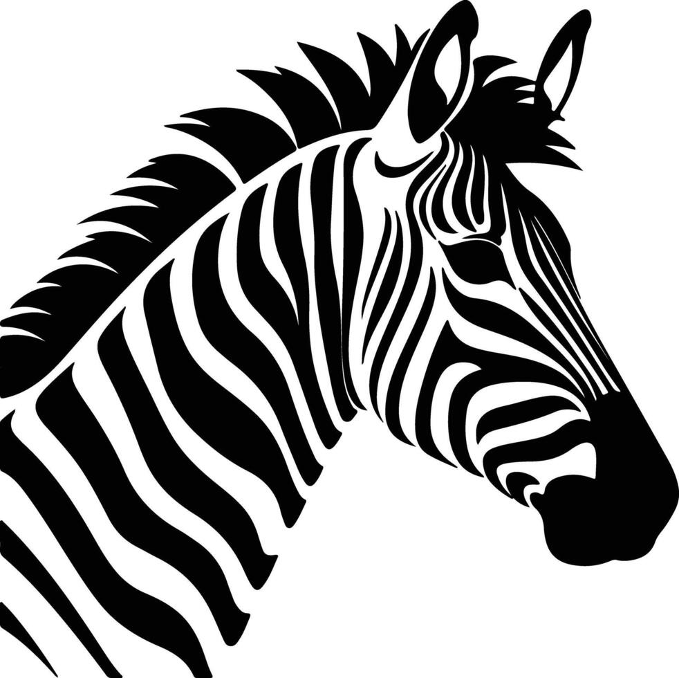precious Black silhouette of zebra head vector