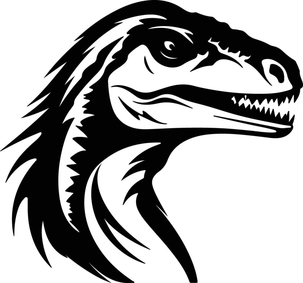 enchanting Black silhouette of Utahraptor head vector