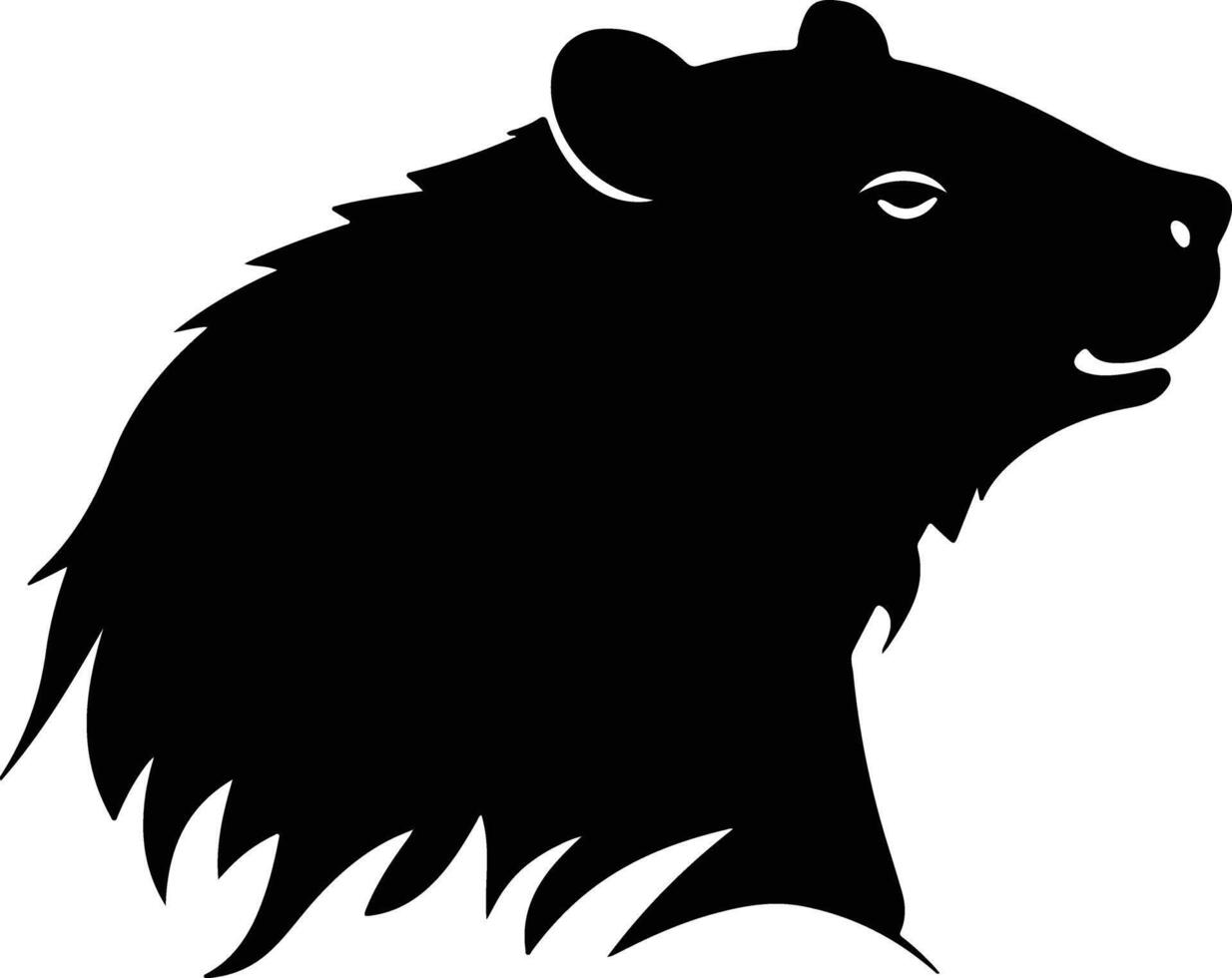 heavenly Black silhouette of wombat head vector