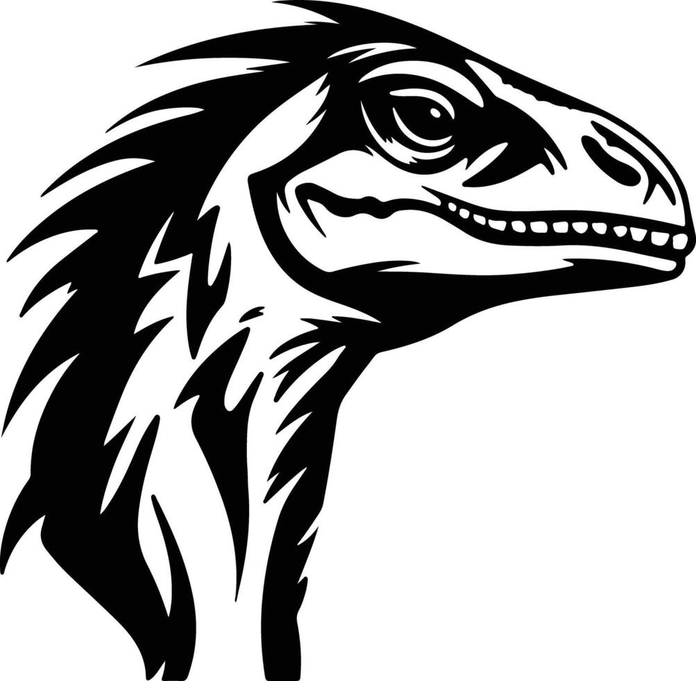 enchanting Black silhouette of Troodon head vector