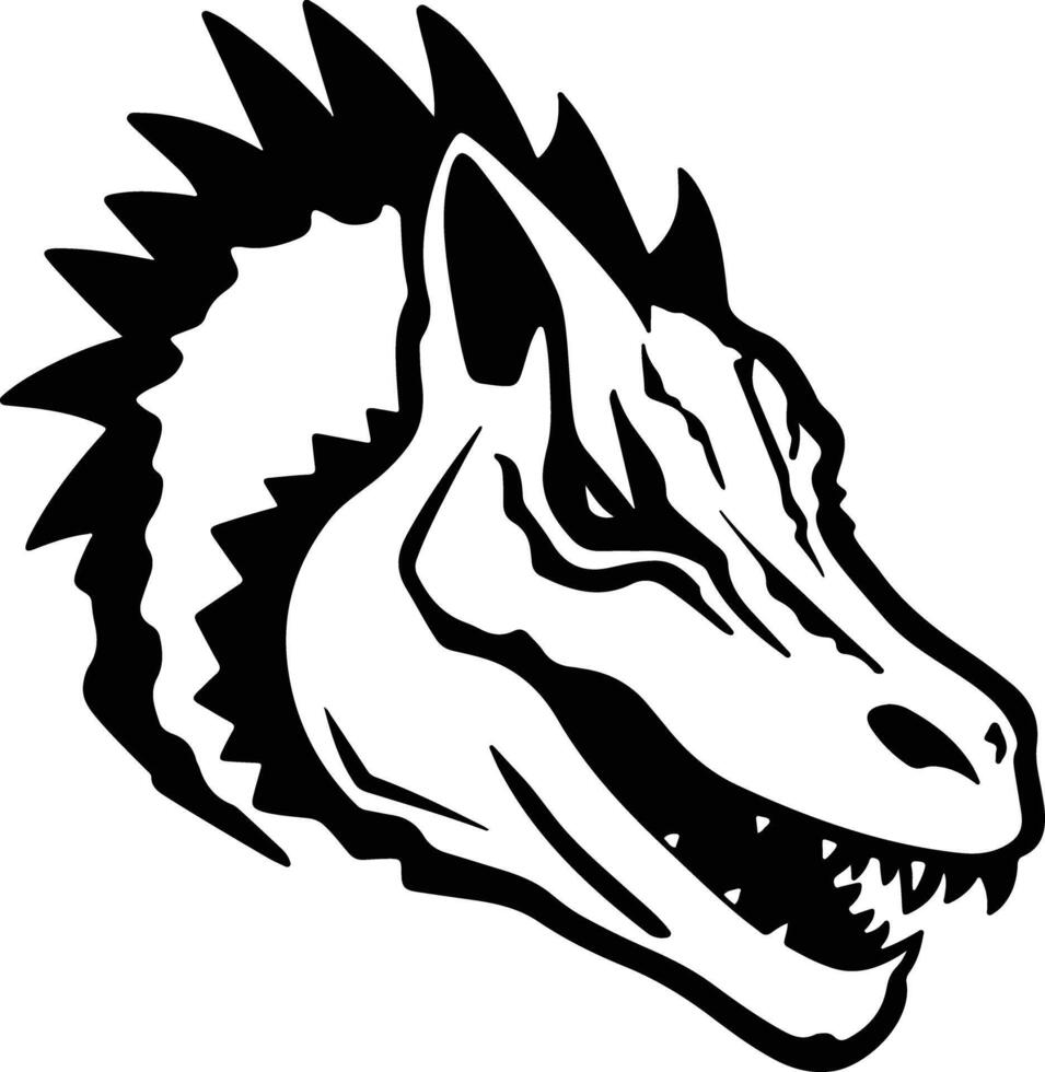 graceful Black silhouette of Trachodon head vector