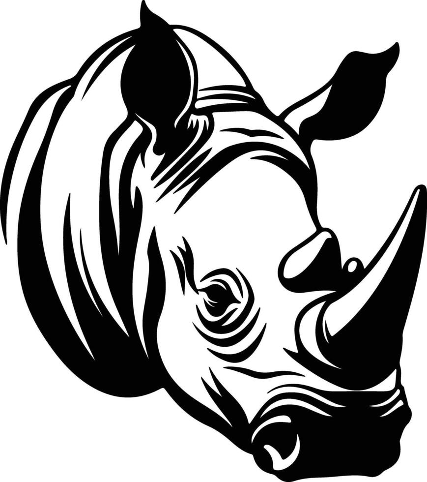 angelic Black silhouette of rhino head vector