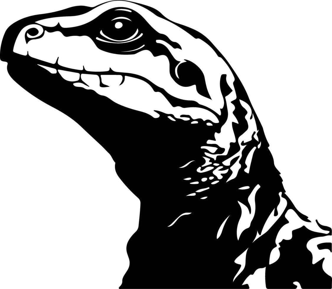 endearing Black silhouette of reptile head vector