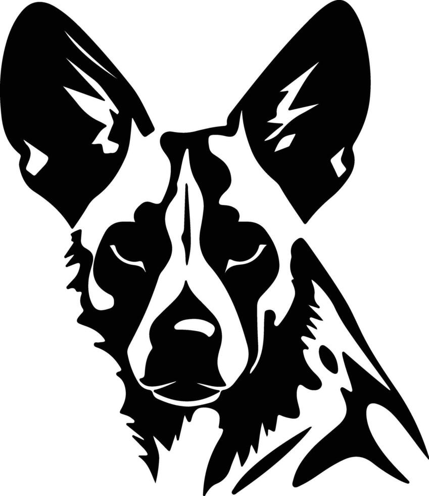 angelic Black silhouette of wild dog head vector