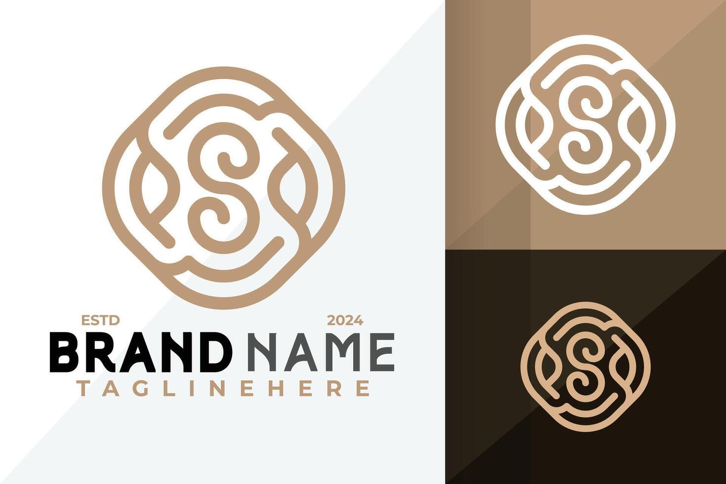 Letter S Monogram Unique Logo Icon Design Illustration vector