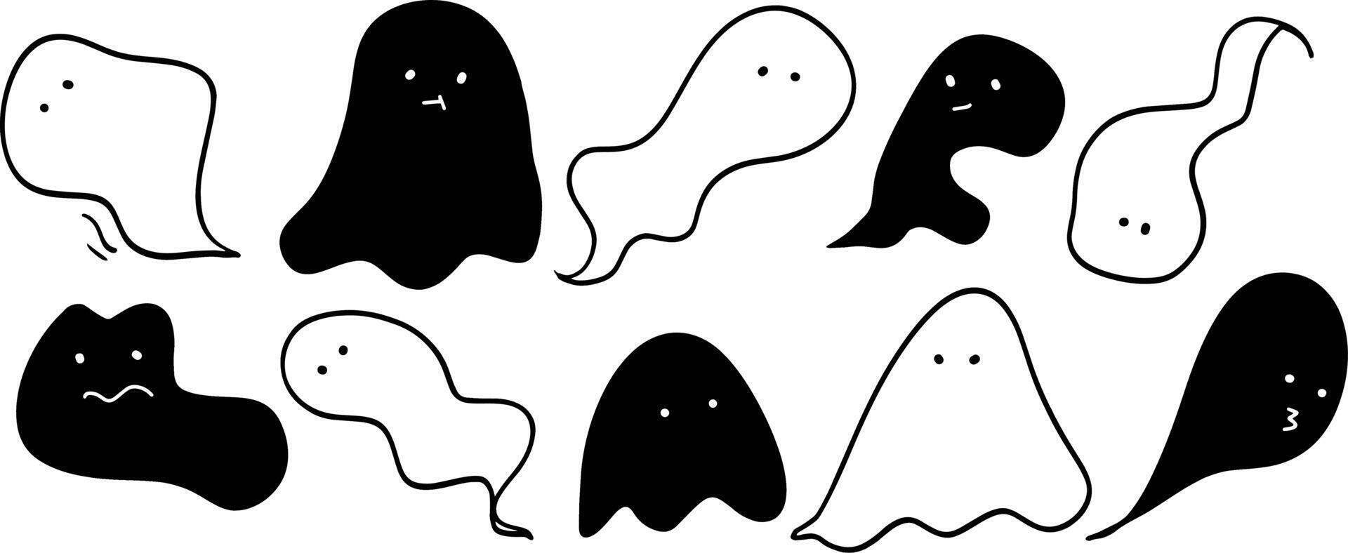 Minimalist Ghost Illustrations for Fun and Festive Designs vector