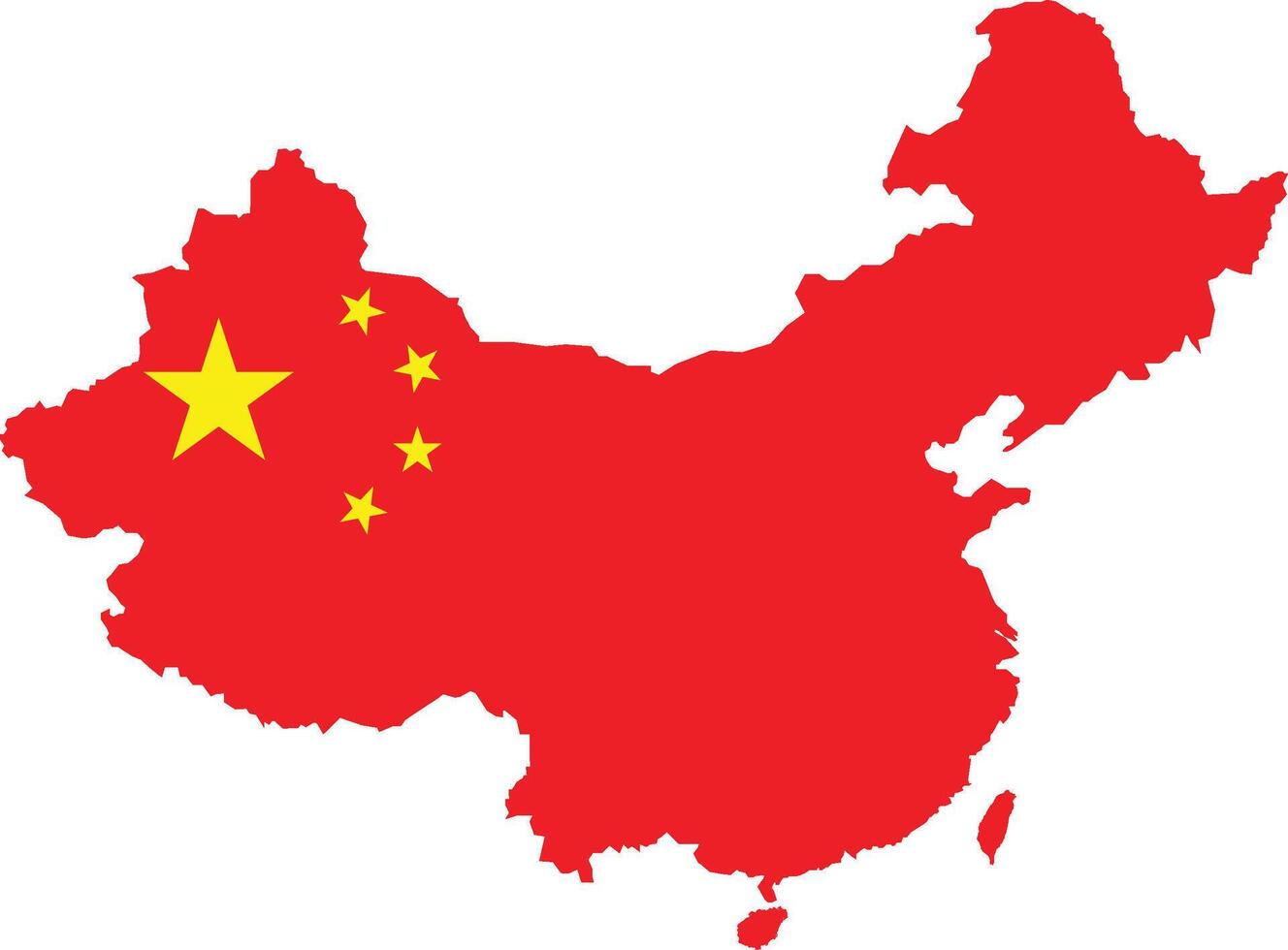 China Map with China Flag Asian Country vector