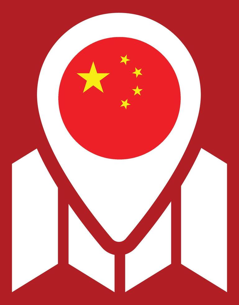 China Flag with White Waving Maps Icon vector