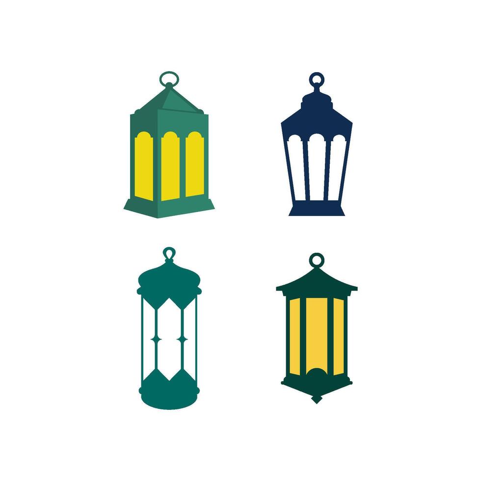 islamic lantern design vector