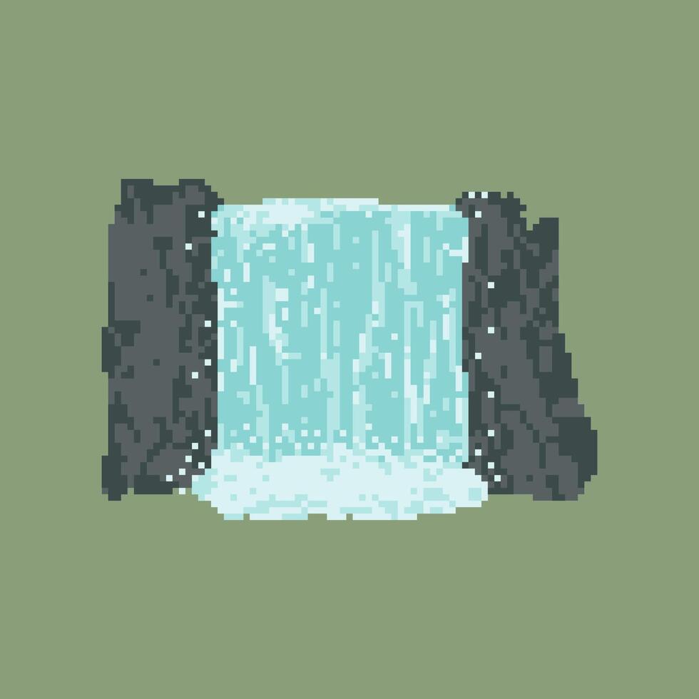 fresh streaming waterfall pixel art vector