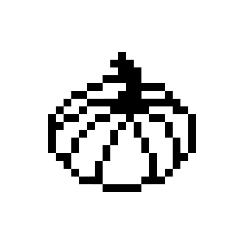 pumpkin outline pixel vector