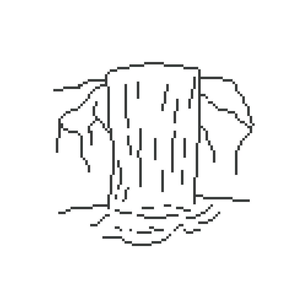 waterfall outline pixel art vector