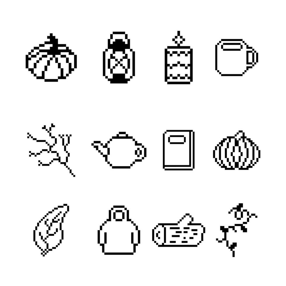 fall pack pixelated vector