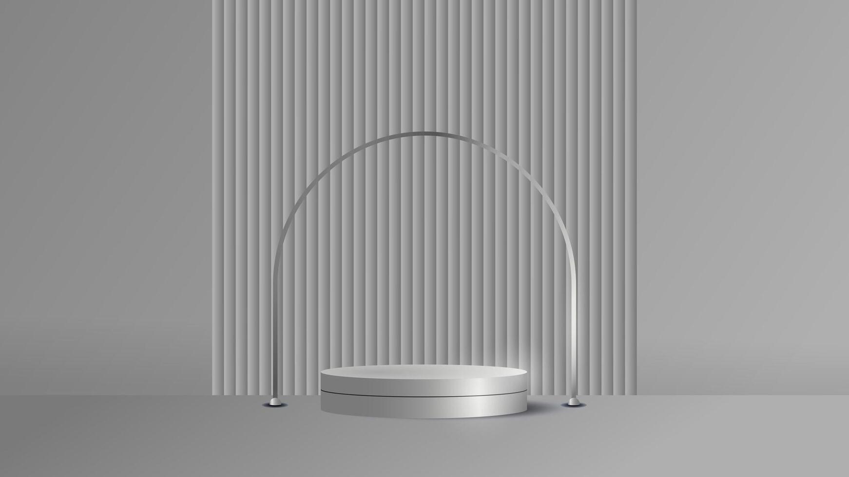 A white pedestal with a round top and a curved base vector