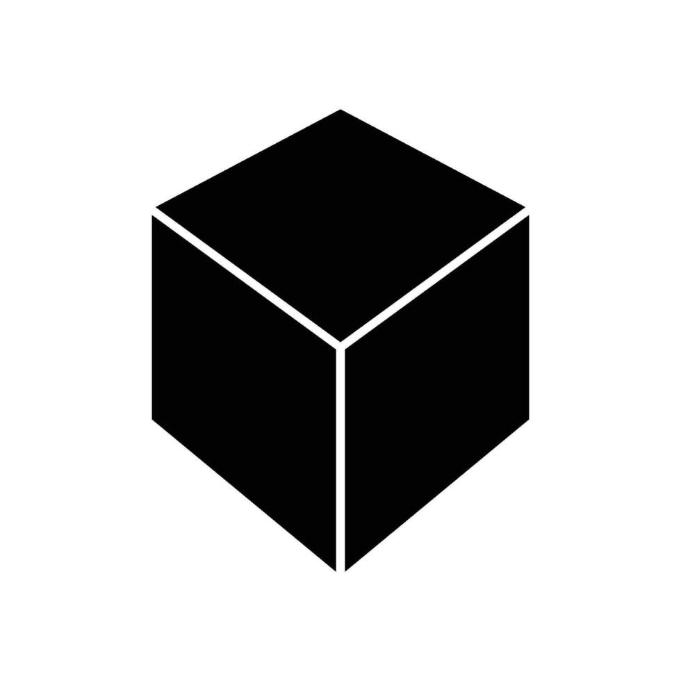 cube box icon simple vector