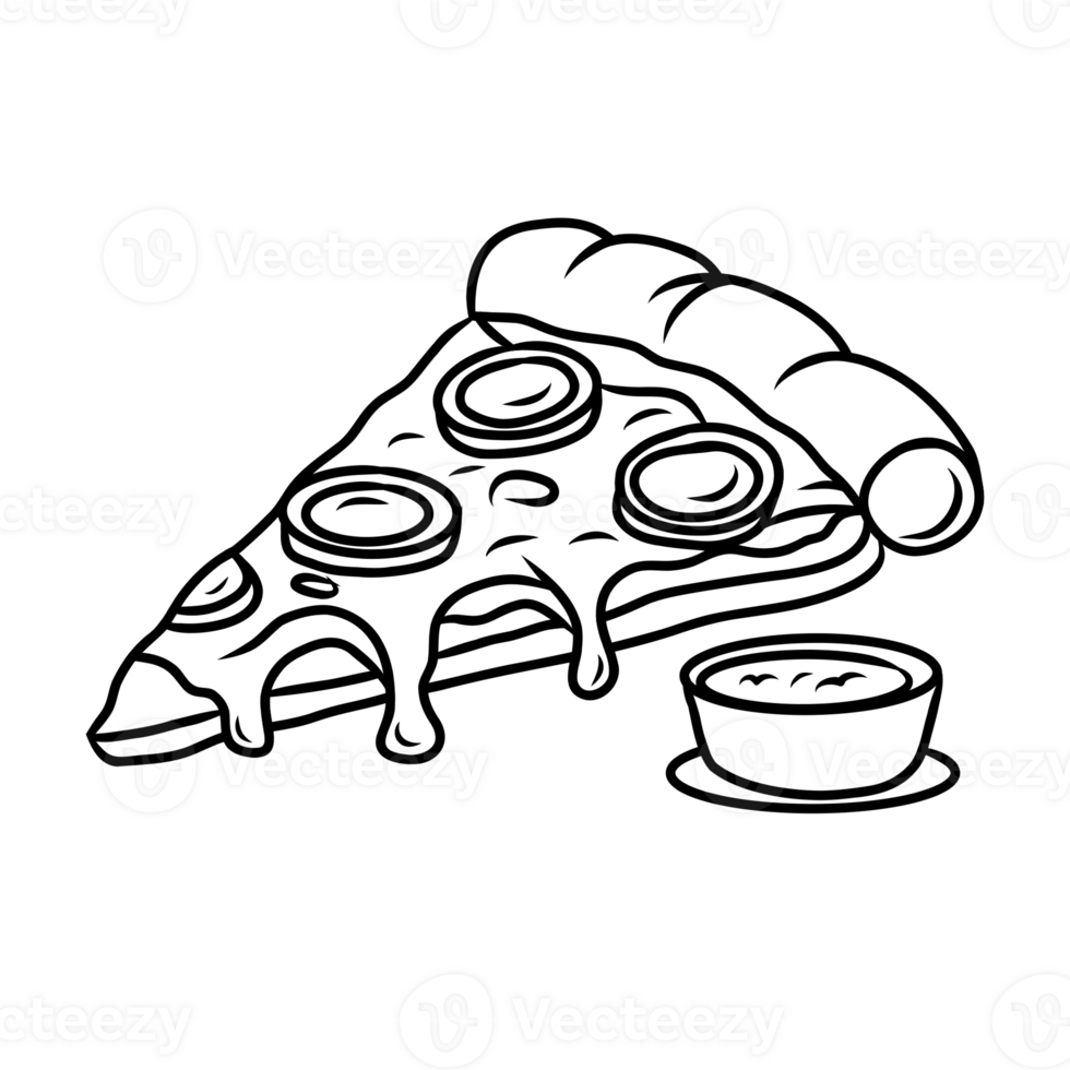 Pizza Outlined Black png