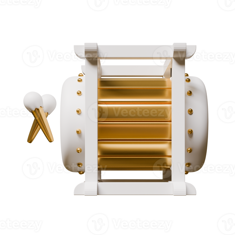 Bedug 3D Render Design Element Side Flat View png