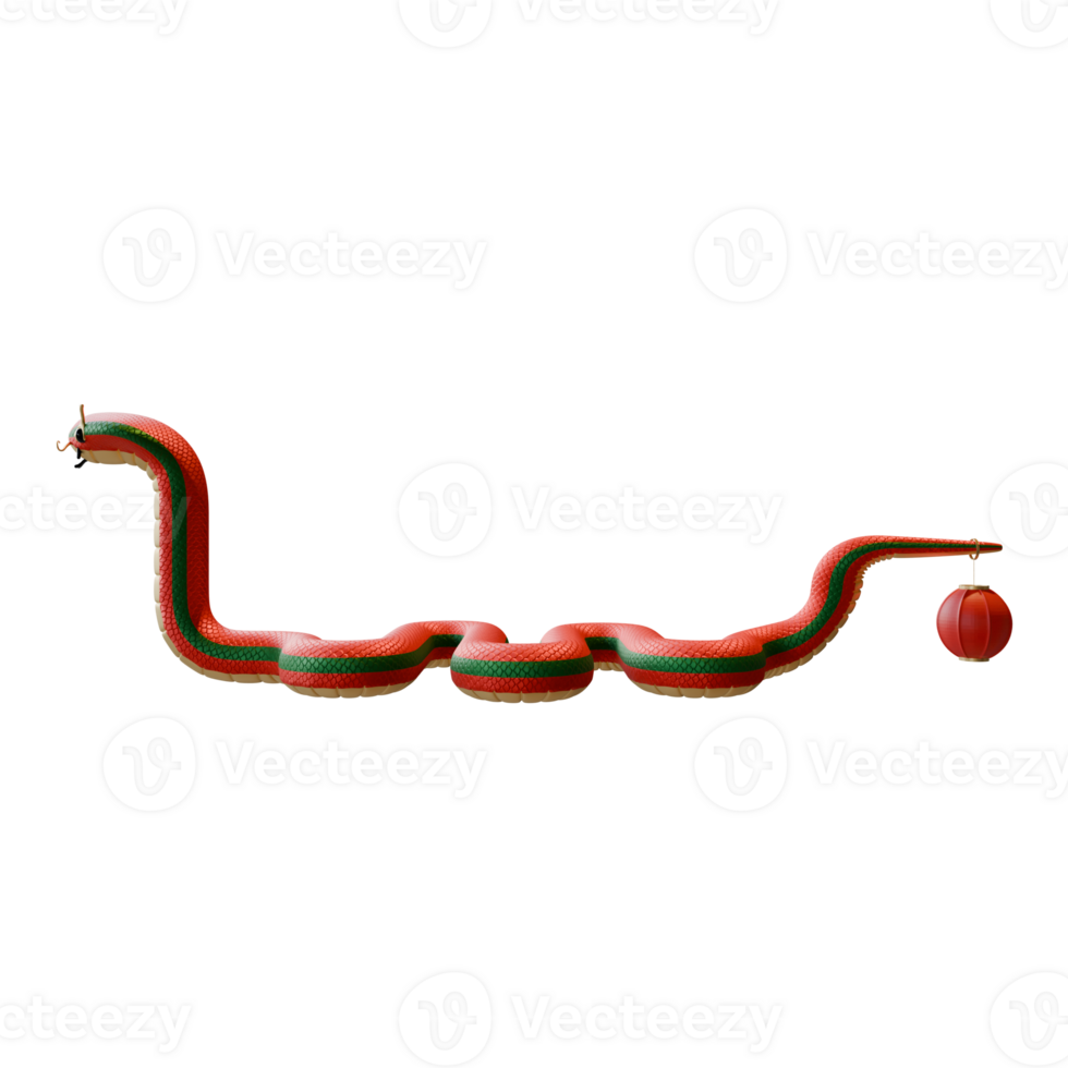 Chinese New Year Of Serpent Side View 3D Design Element png