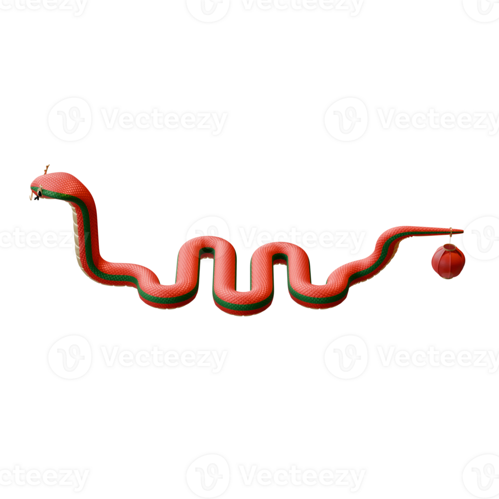 Chinese New Year Of Serpent Top View 3D Design Element png