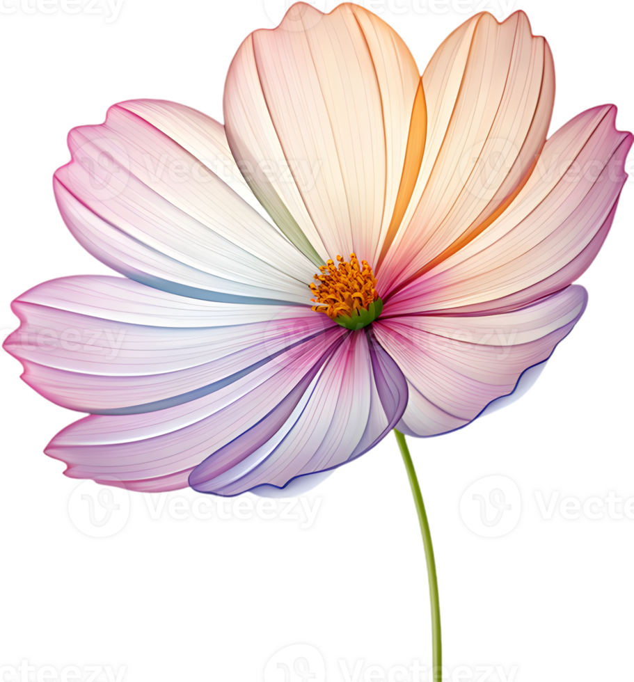 Colorful Cosmos flower clipart for graphic design applications. . png