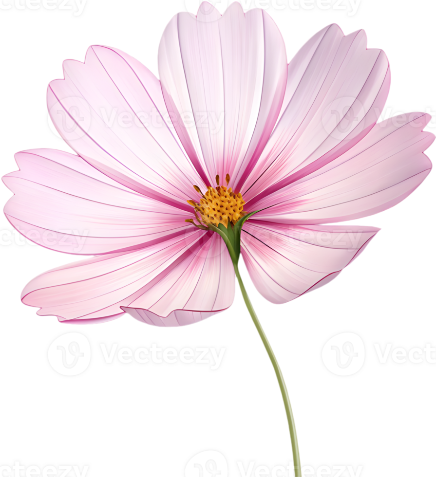 Artistic Cosmos flower clipart for web and branding. . png