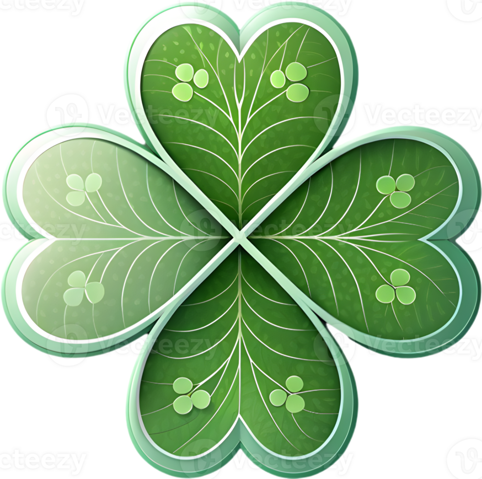 Beautiful Four-leaf clover clipart for logos and branding. . png