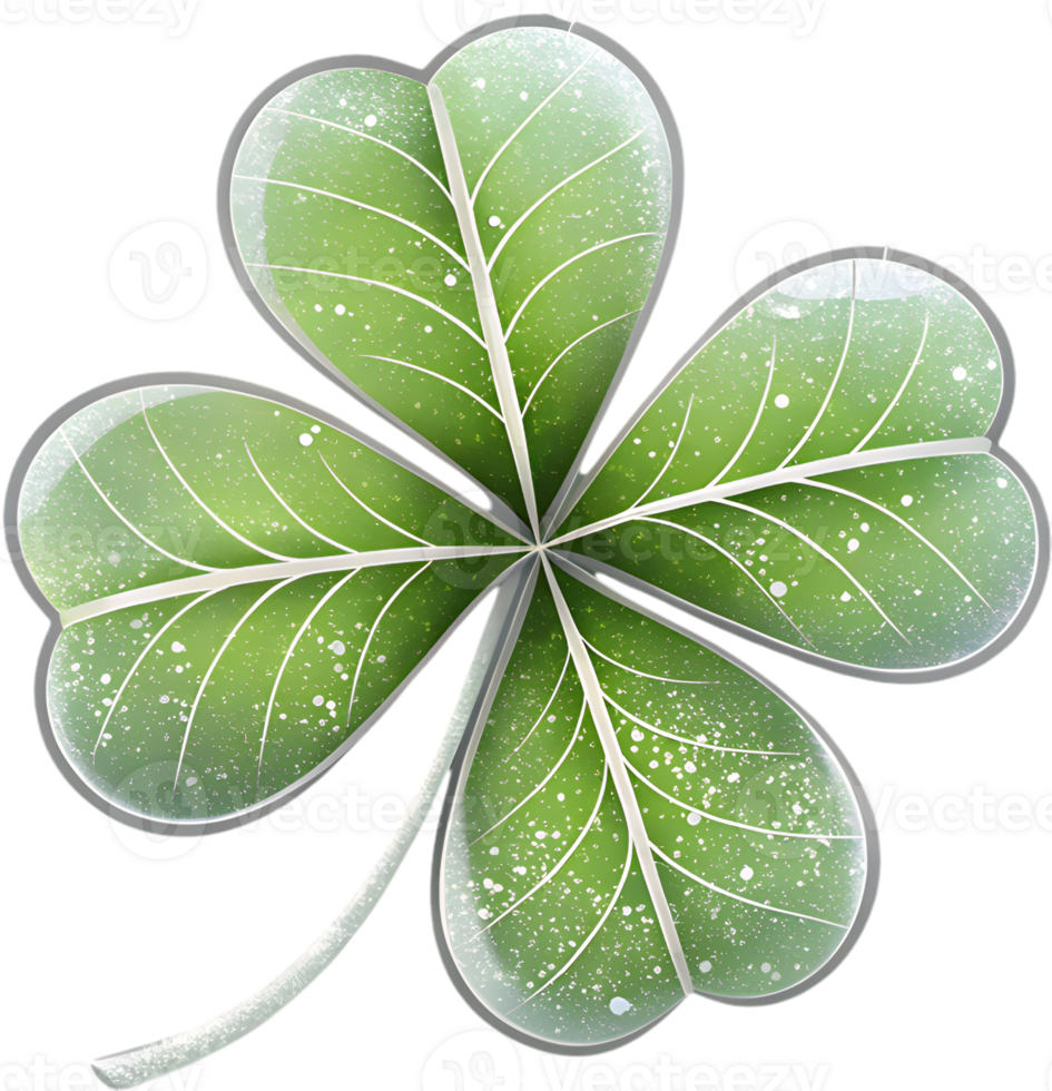 Elegant Four-leaf clover clipart for professional design projects. . png