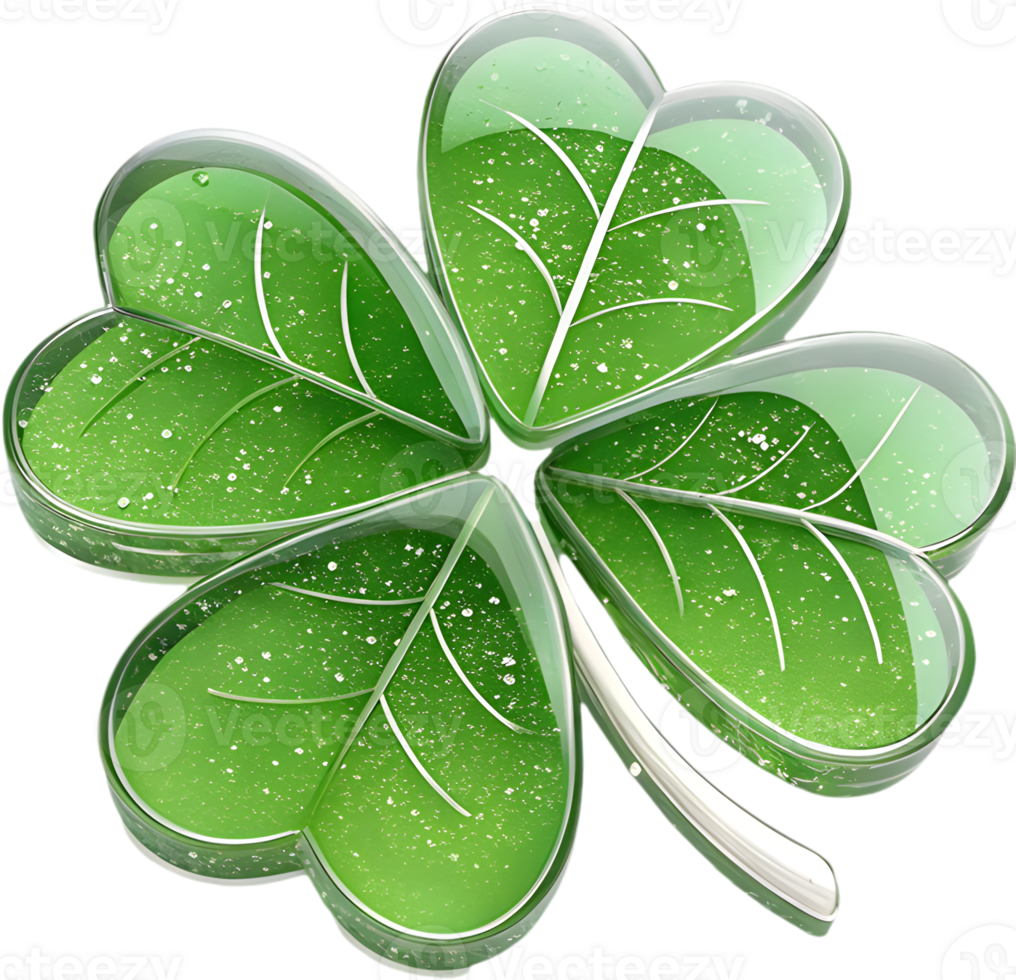 Elegant Four-leaf clover clipart for artistic design applications. . png