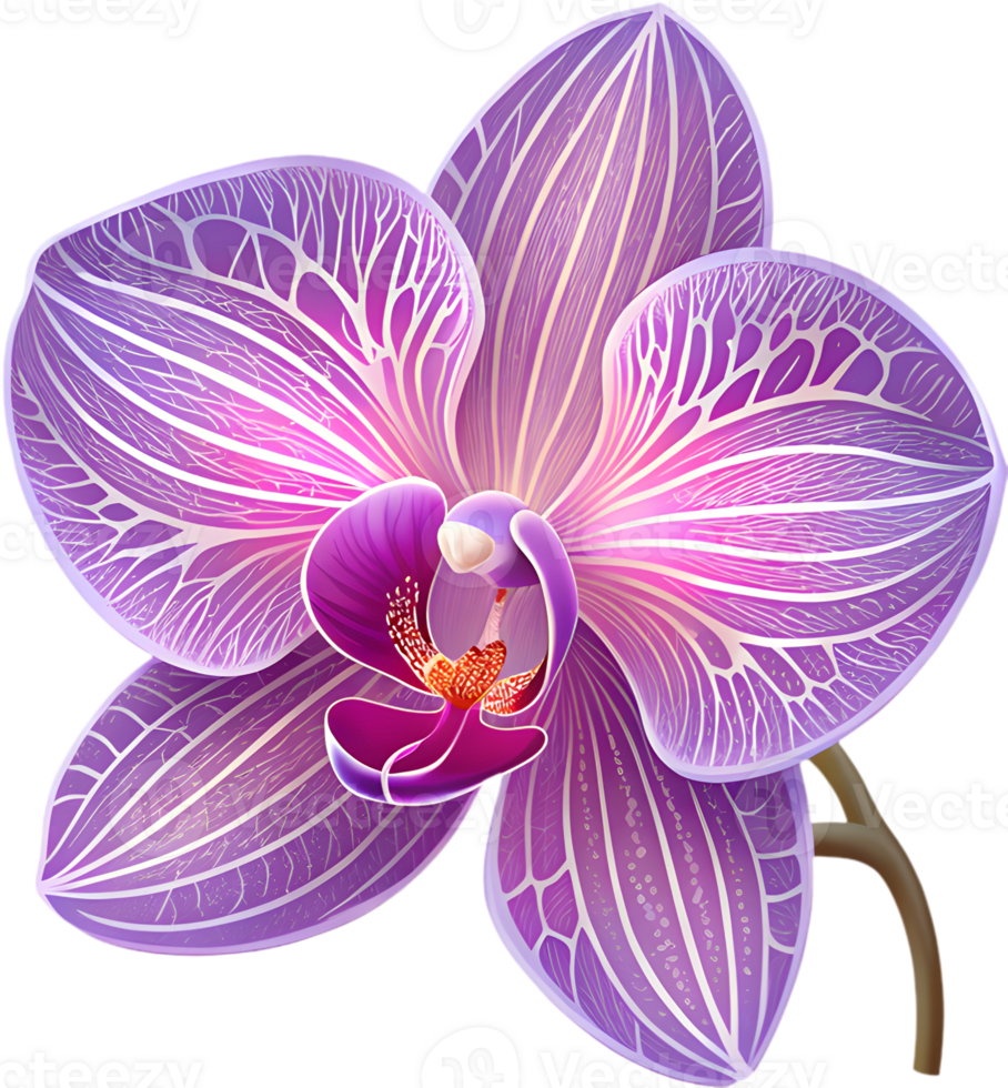 Artistic Orchid flower clipart for web and branding. . png