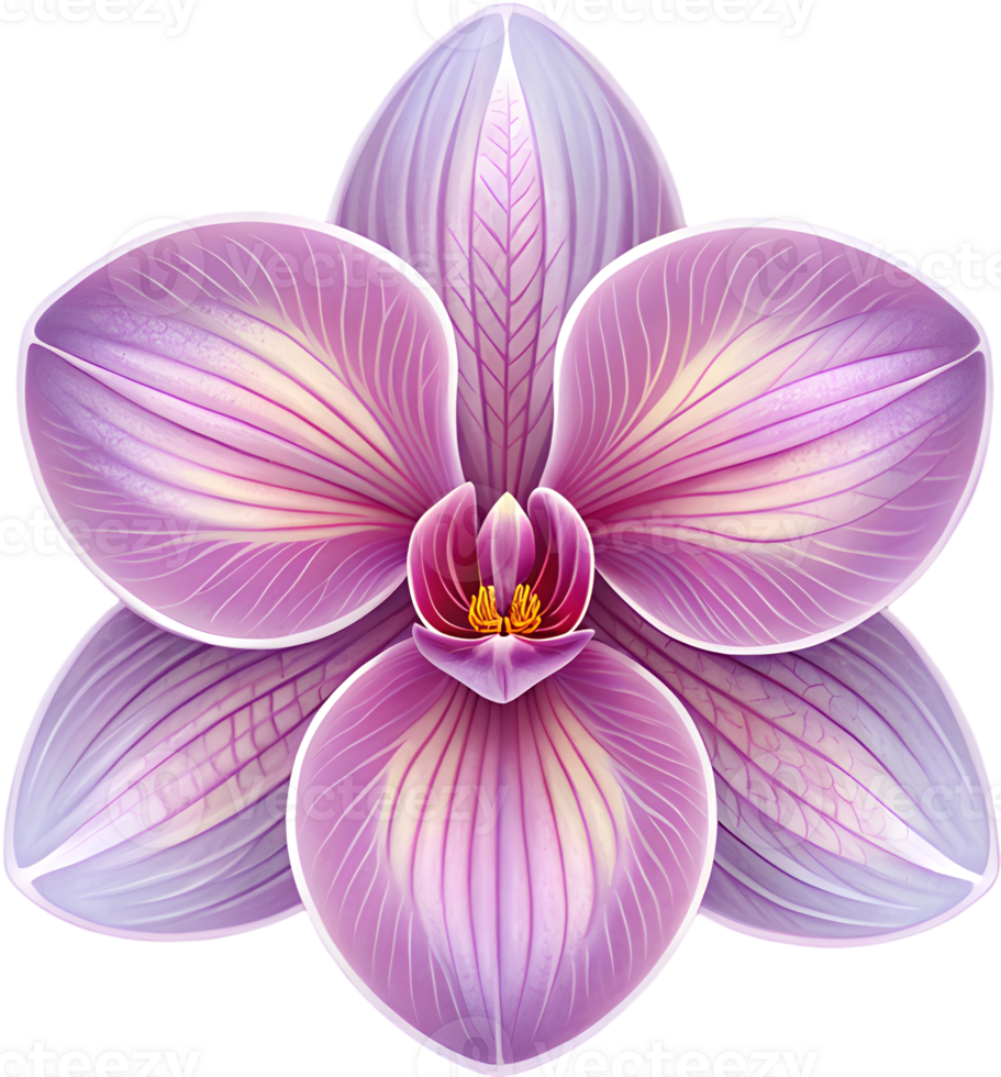 Elegant Orchid flower clipart for digital design purposes. . png