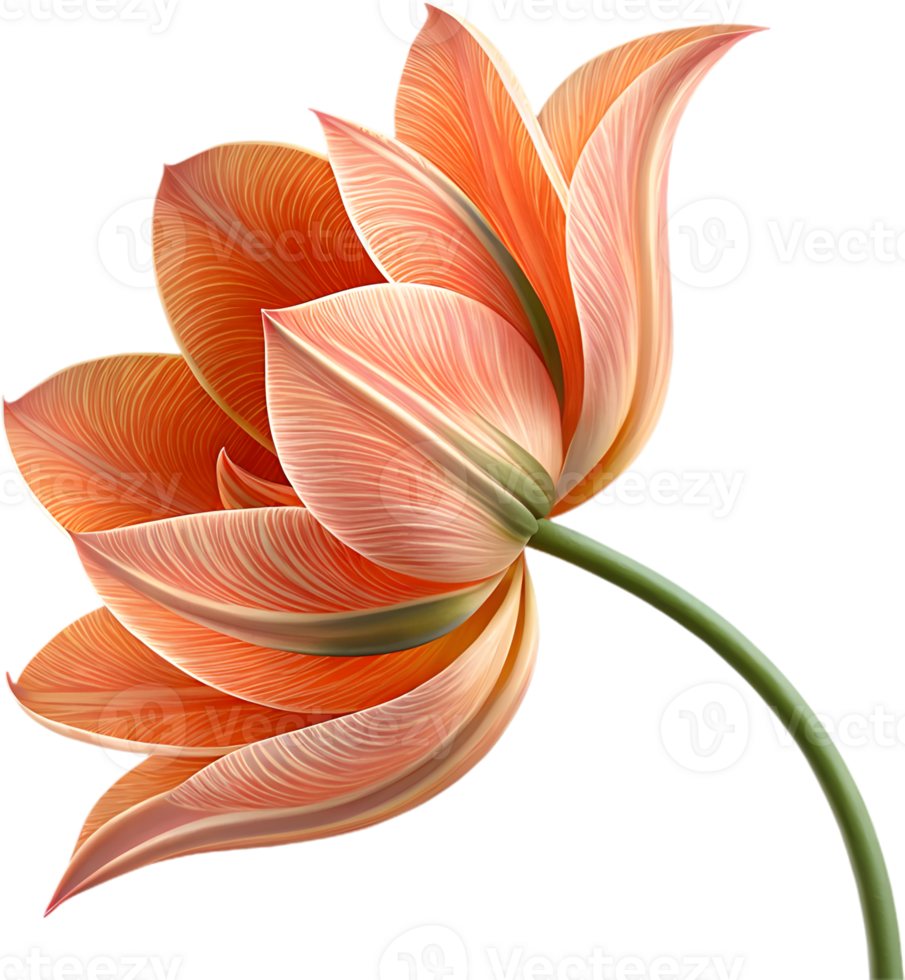 Bright Tulip flower clipart for digital design applications. . png