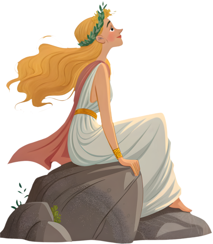 Elegant Aphrodite clipart for Greek mythology art projects. . png