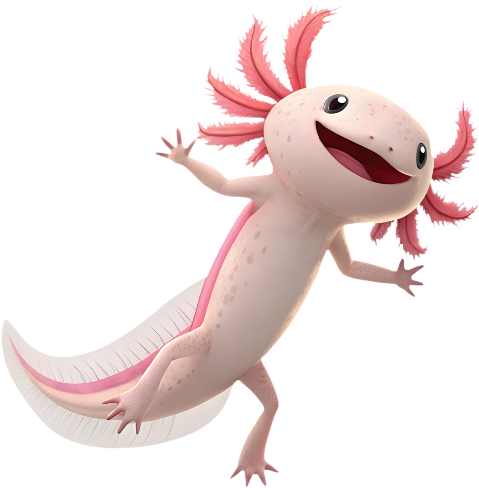 Charming Axolotl cartoon clipart for fun aquatic art. . png