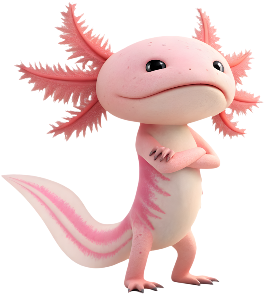 Fun Axolotl cartoon clipart for aquatic creature designs. . png