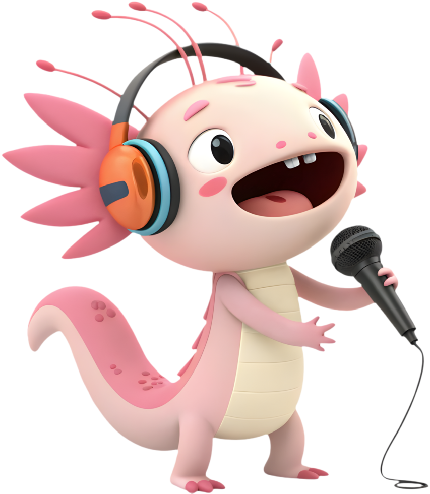 Adorable Axolotl cartoon clipart with playful aquatic vibes. . png