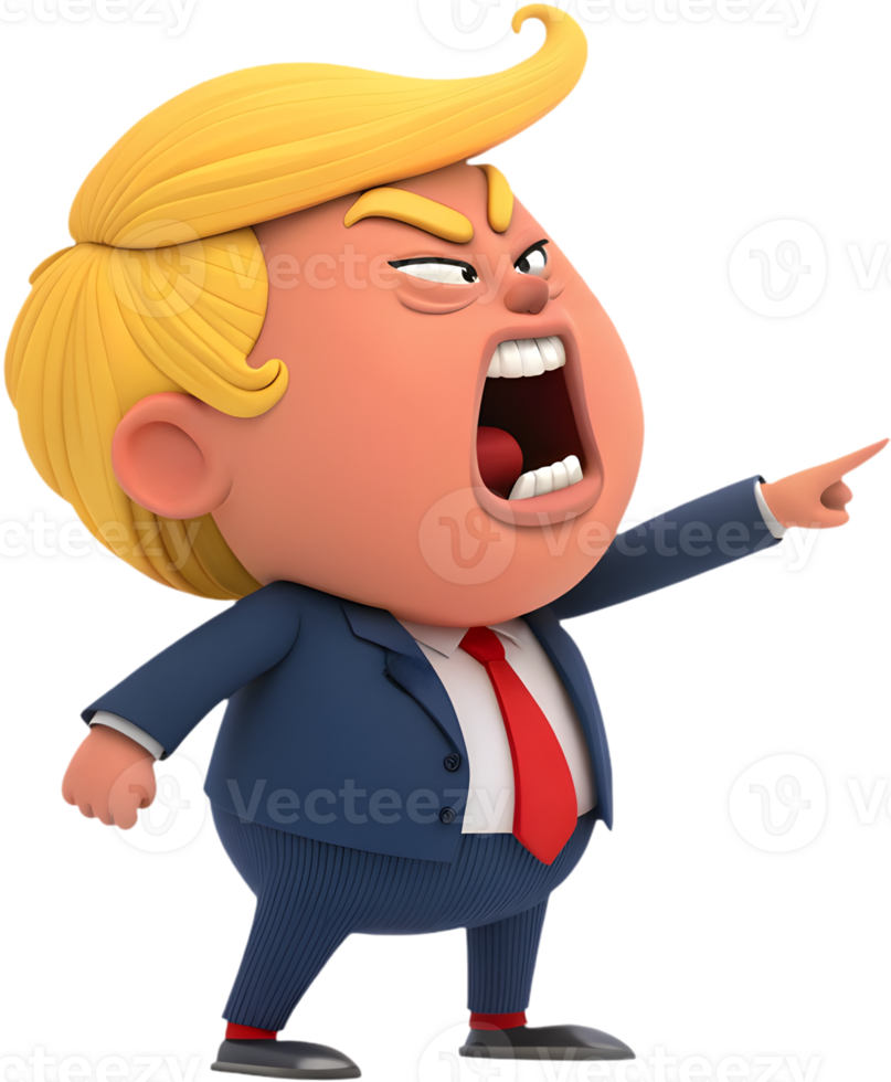 Cartoon boy president in formal attire for clipart. . png