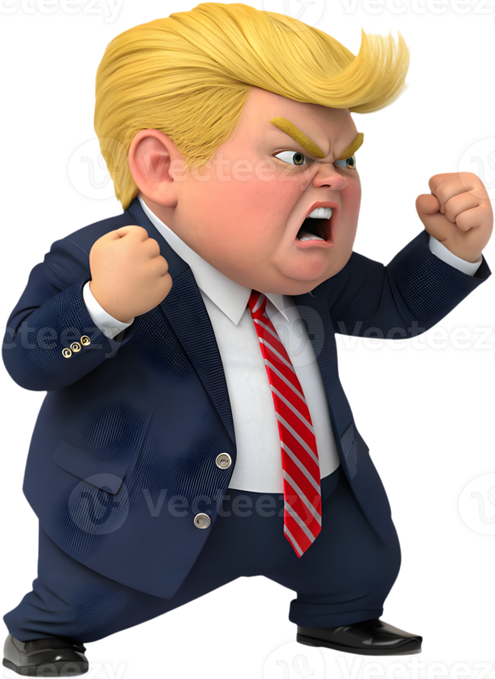 Adorable cartoon boy as president in official role. . png