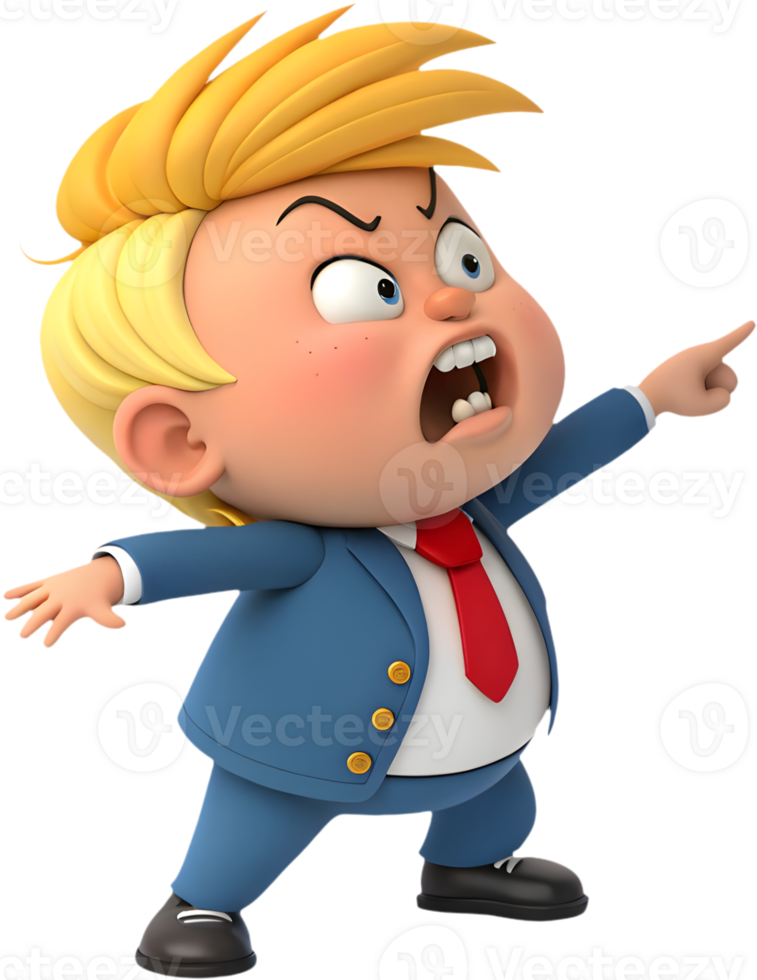 Playful cartoon boy in presidential office clipart design. . png
