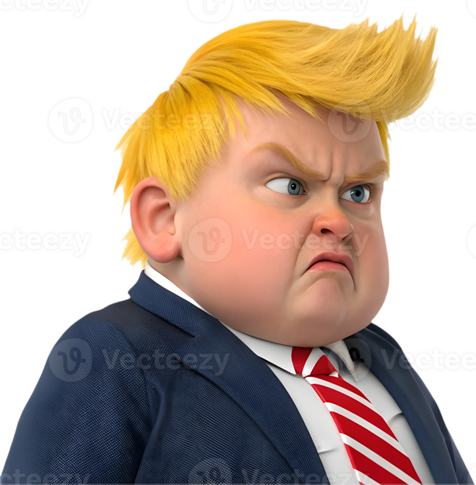 Charming cartoon boy president in leadership role design. . png