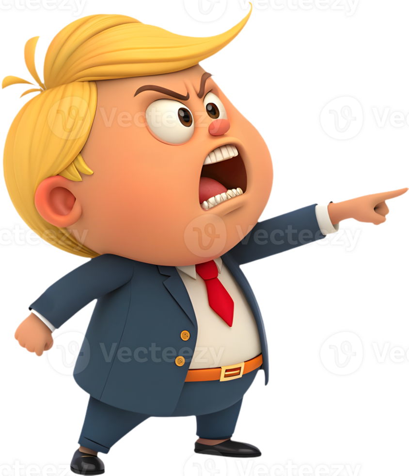 Adorable cartoon boy president with formal business pose. . png