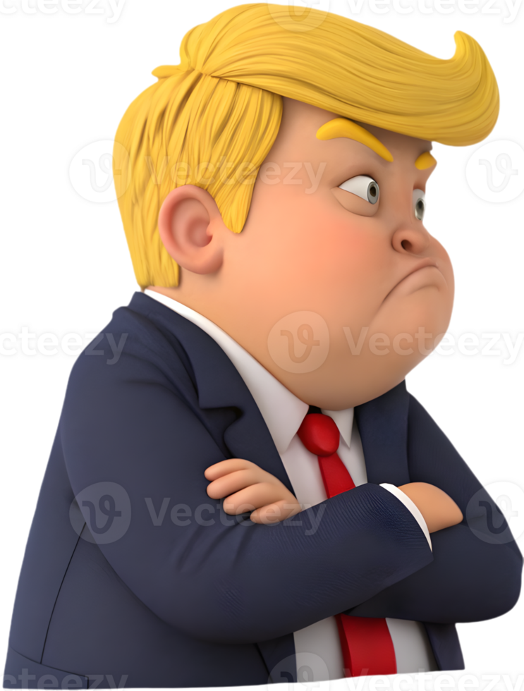 Cartoon president boy in official leadership attire clipart. . png