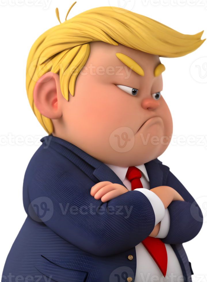 Cute cartoon boy in official president office clipart. . png