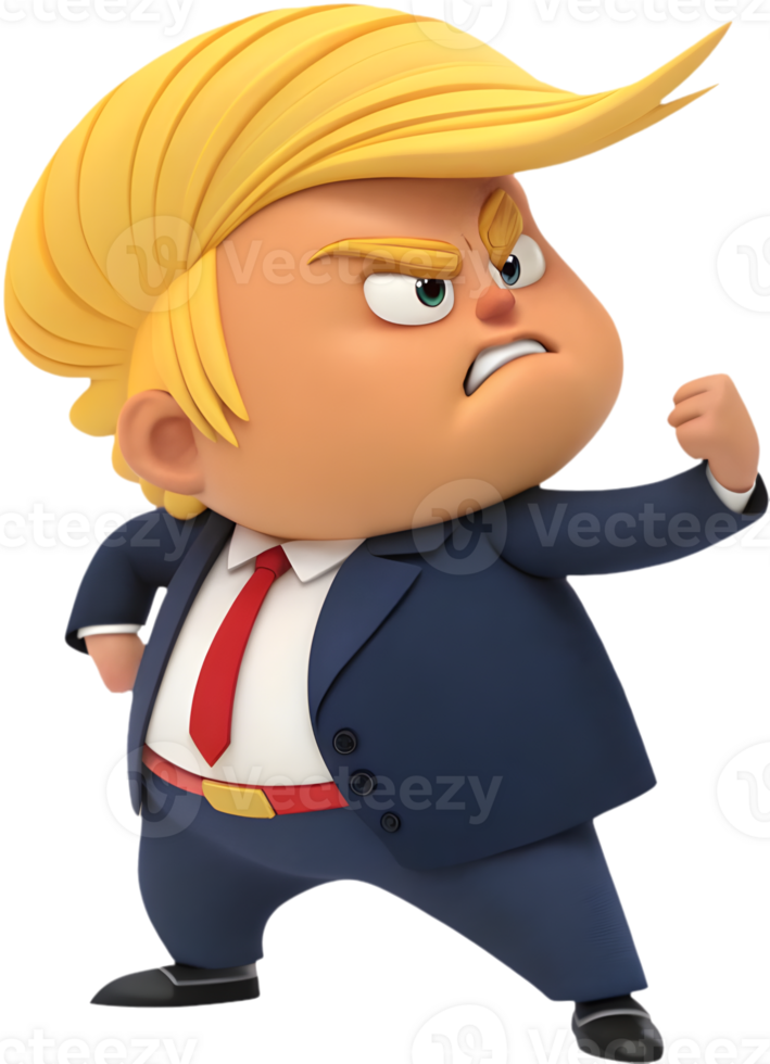 Cute cartoon president boy with official presidential flair. . png