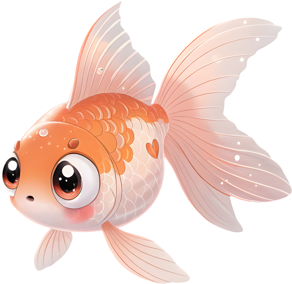Beautiful and vibrant Bubble Eye Goldfish in colorful design. . png