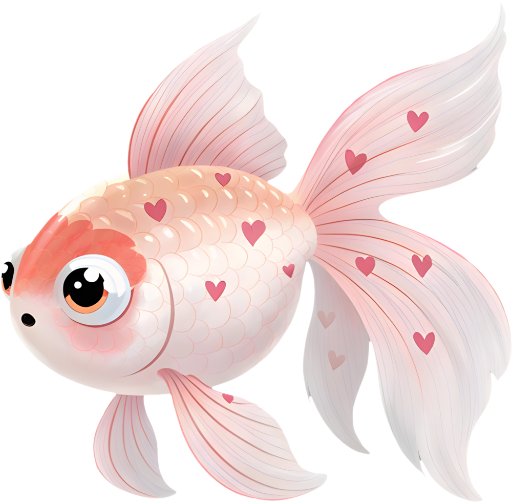 Stunning Bubble Eye Goldfish with vivid vibrant colors. . png