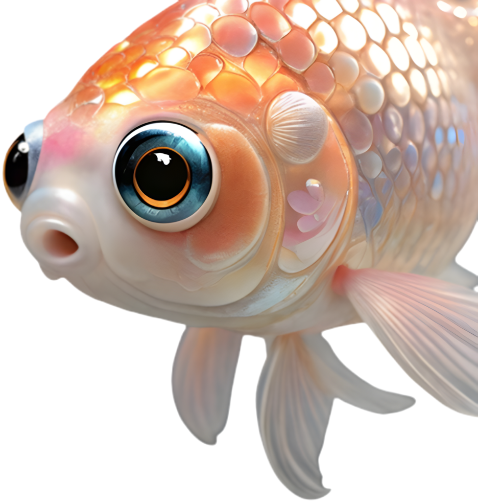 Colorful and stunning Bubble Eye Goldfish in clipart. . png