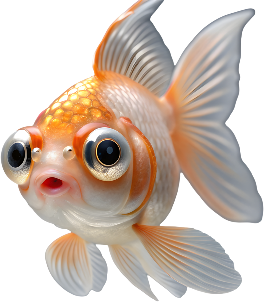 Charming Bubble Eye Goldfish with vibrant colors design. . png