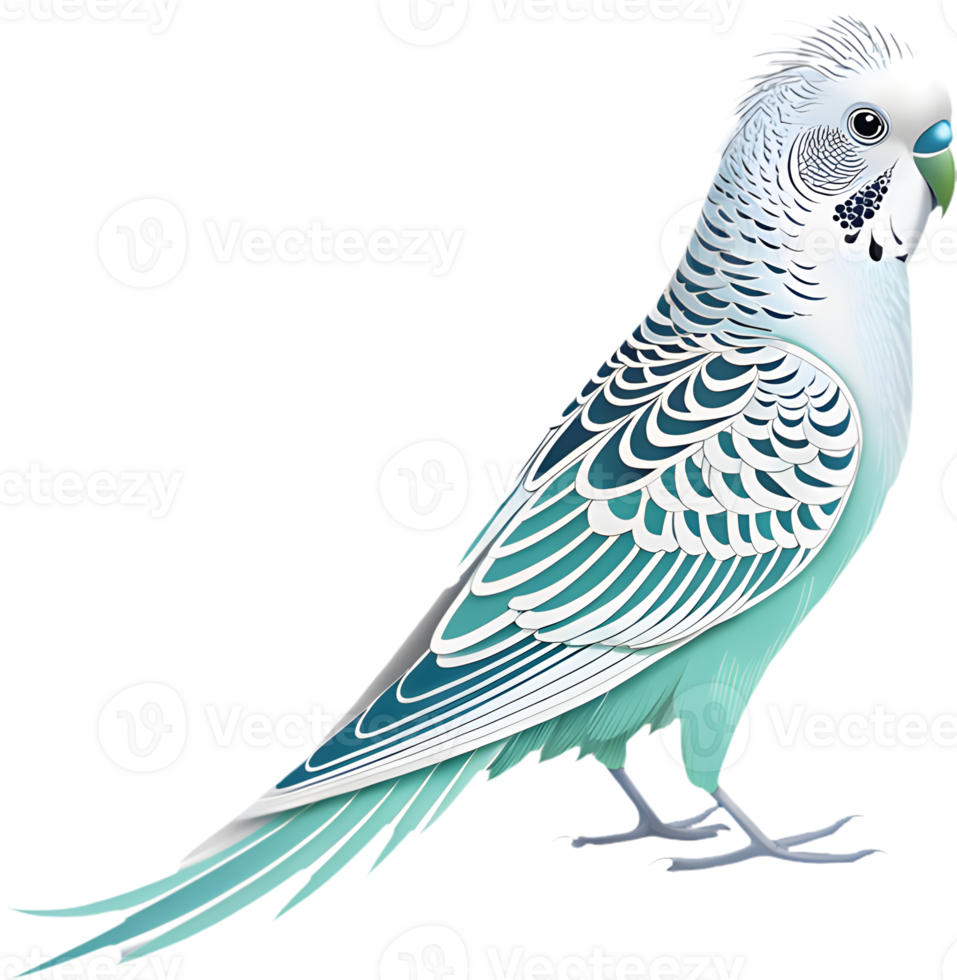 Bright and colorful Budgerigar clipart with detailed features. . png