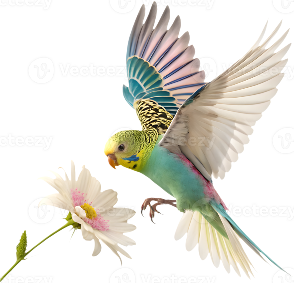 Bright and vibrant Budgerigar clipart with charming features. . png