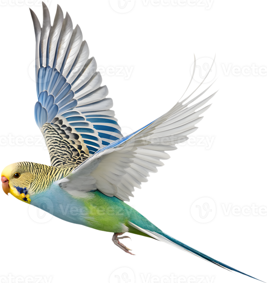 Detailed and bright Budgerigar clipart with colorful feathers. . png